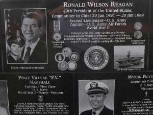Ronald Reagan's picture plaque at the memorial