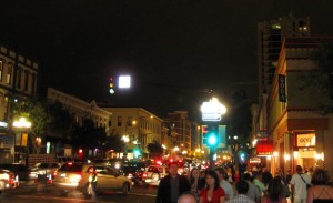 Late night traffic in the Gaslamp Quarter