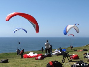 Parasailers Flying off the Cliffs of Torrey Pines
