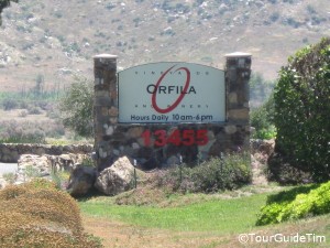 Welcome Sign at Orfila Winery